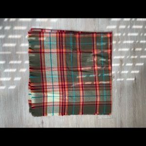 Plaid blanket scarf